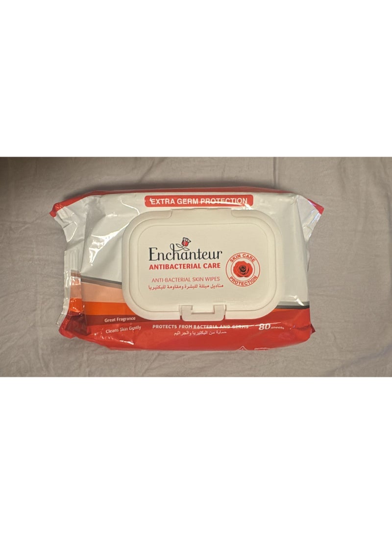 Enchanteur Fine Floral Fragrance Anti-Bacterial Skin Wipes | White | Pack of 80 - Image 2